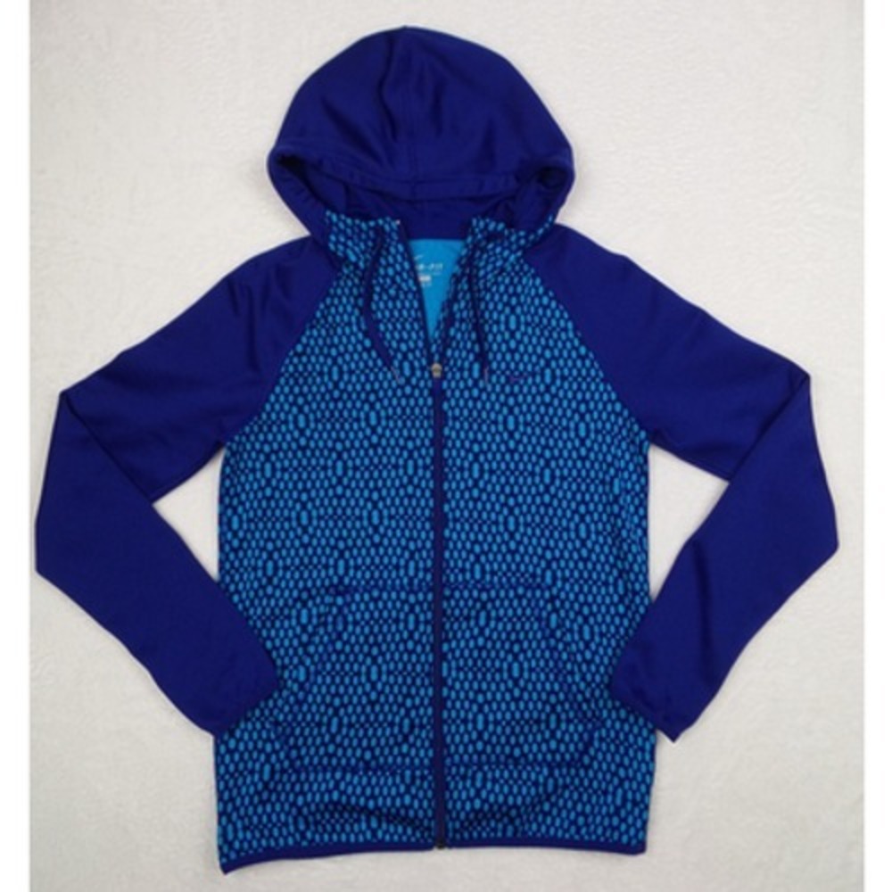 Nike Sweatshirt Womens Size Extra Small Blue Therma-Fit All Time Full Zip Hoodie